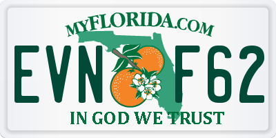 FL license plate EVNF62