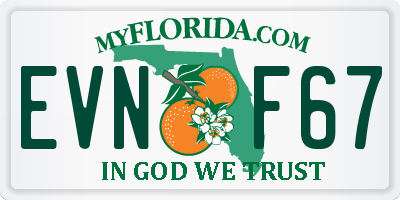 FL license plate EVNF67