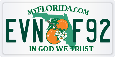 FL license plate EVNF92