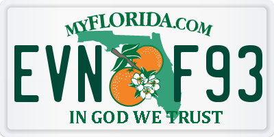 FL license plate EVNF93