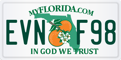 FL license plate EVNF98