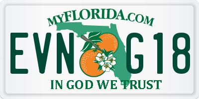 FL license plate EVNG18