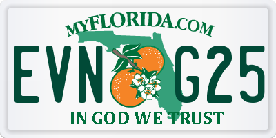 FL license plate EVNG25