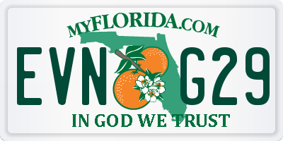 FL license plate EVNG29