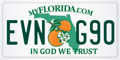 FL license plate EVNG90