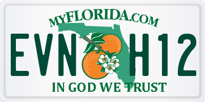 FL license plate EVNH12