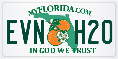 FL license plate EVNH20