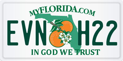 FL license plate EVNH22