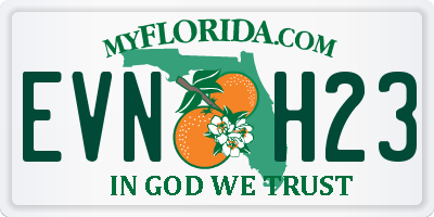 FL license plate EVNH23