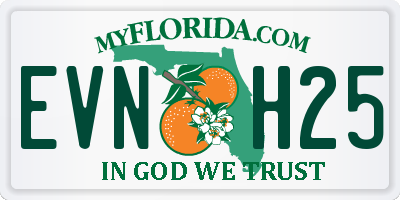 FL license plate EVNH25