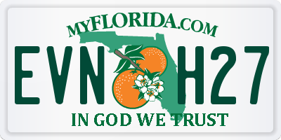 FL license plate EVNH27