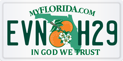 FL license plate EVNH29
