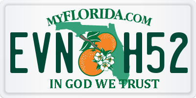 FL license plate EVNH52