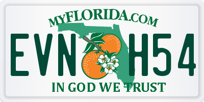 FL license plate EVNH54