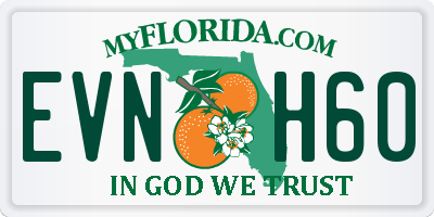 FL license plate EVNH60