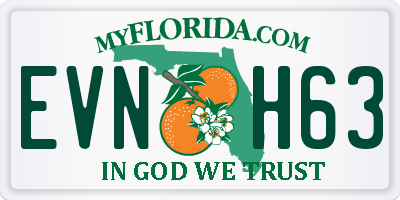 FL license plate EVNH63