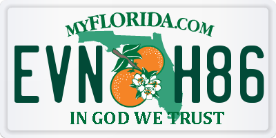 FL license plate EVNH86