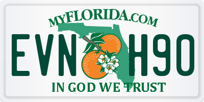 FL license plate EVNH90