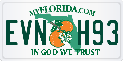 FL license plate EVNH93