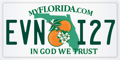 FL license plate EVNI27