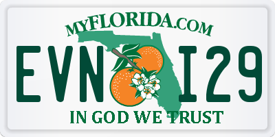 FL license plate EVNI29