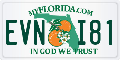 FL license plate EVNI81