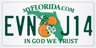 FL license plate EVNJ14