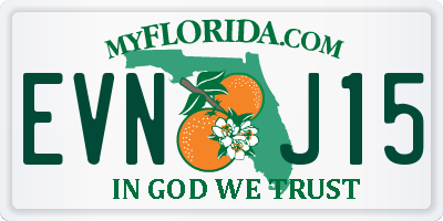 FL license plate EVNJ15