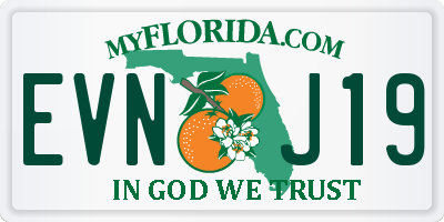 FL license plate EVNJ19