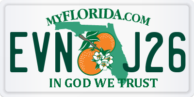 FL license plate EVNJ26