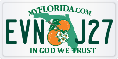 FL license plate EVNJ27