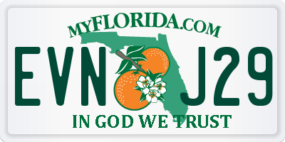 FL license plate EVNJ29