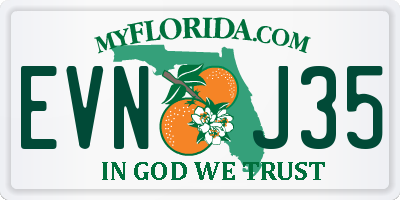 FL license plate EVNJ35