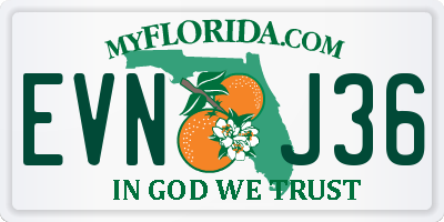 FL license plate EVNJ36