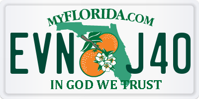 FL license plate EVNJ40