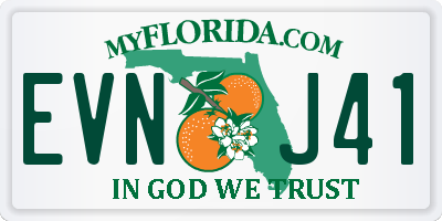 FL license plate EVNJ41