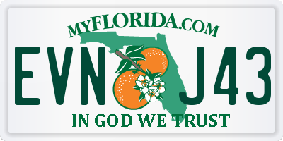 FL license plate EVNJ43