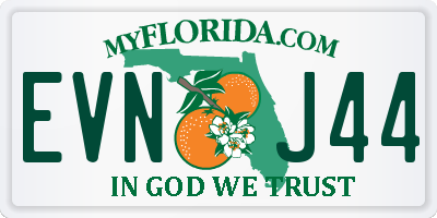 FL license plate EVNJ44