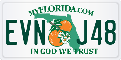 FL license plate EVNJ48