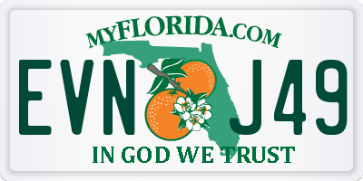 FL license plate EVNJ49