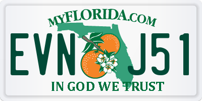 FL license plate EVNJ51