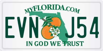 FL license plate EVNJ54