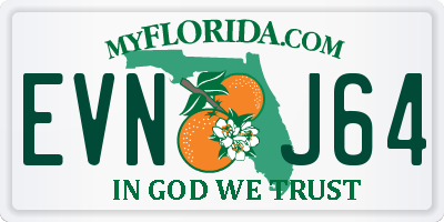 FL license plate EVNJ64