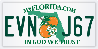 FL license plate EVNJ67