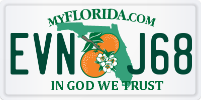 FL license plate EVNJ68