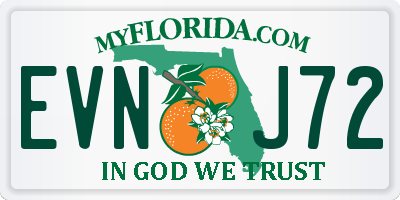FL license plate EVNJ72