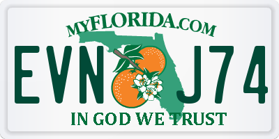 FL license plate EVNJ74