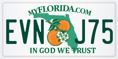 FL license plate EVNJ75