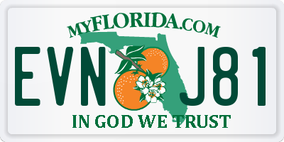 FL license plate EVNJ81