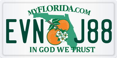 FL license plate EVNJ88